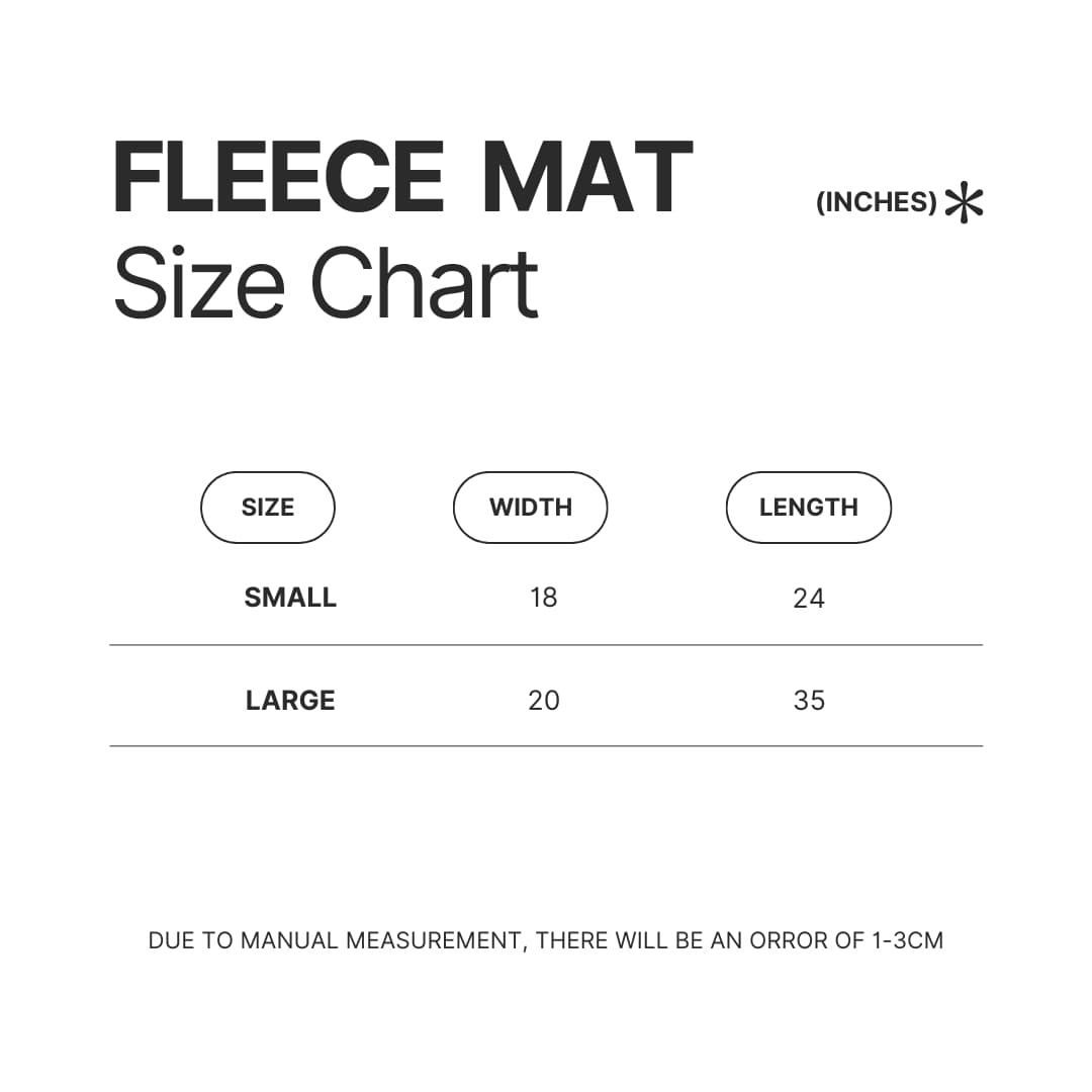 Fleece Mat Size Chart - Ranma 1/2 Merch