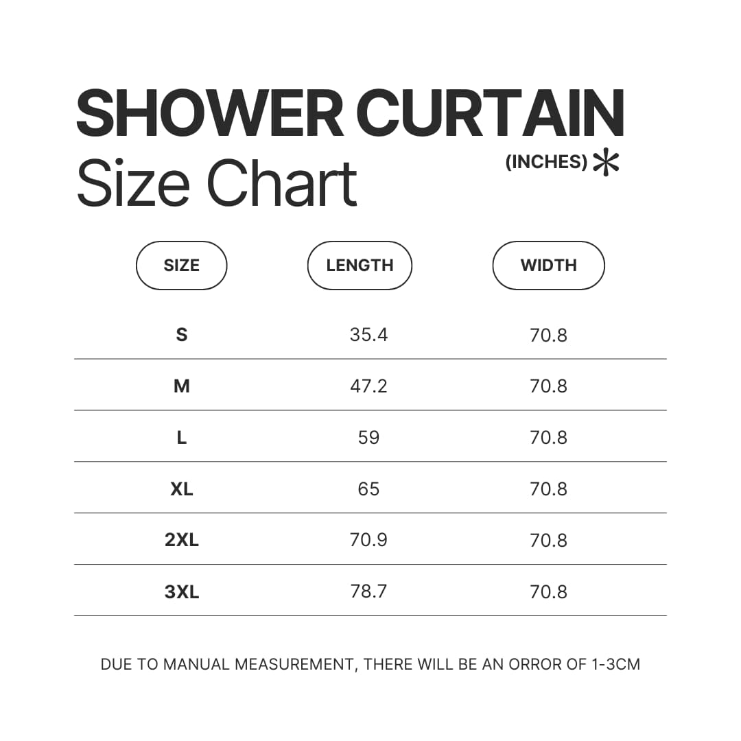 Shower Curtain Size Chart - Ranma 1/2 Merch