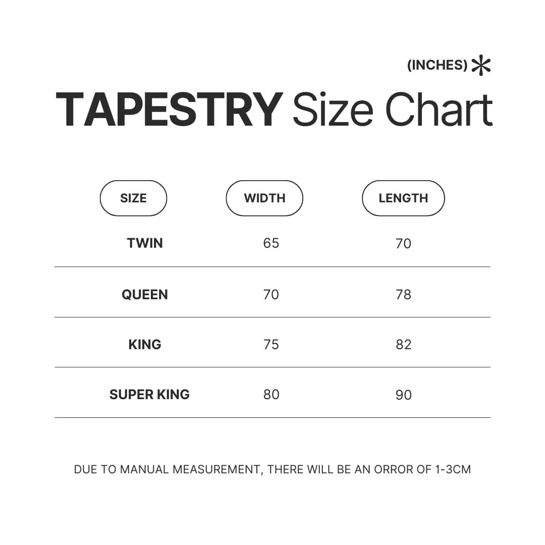 Tapestry Size Chart - Ranma 1/2 Merch